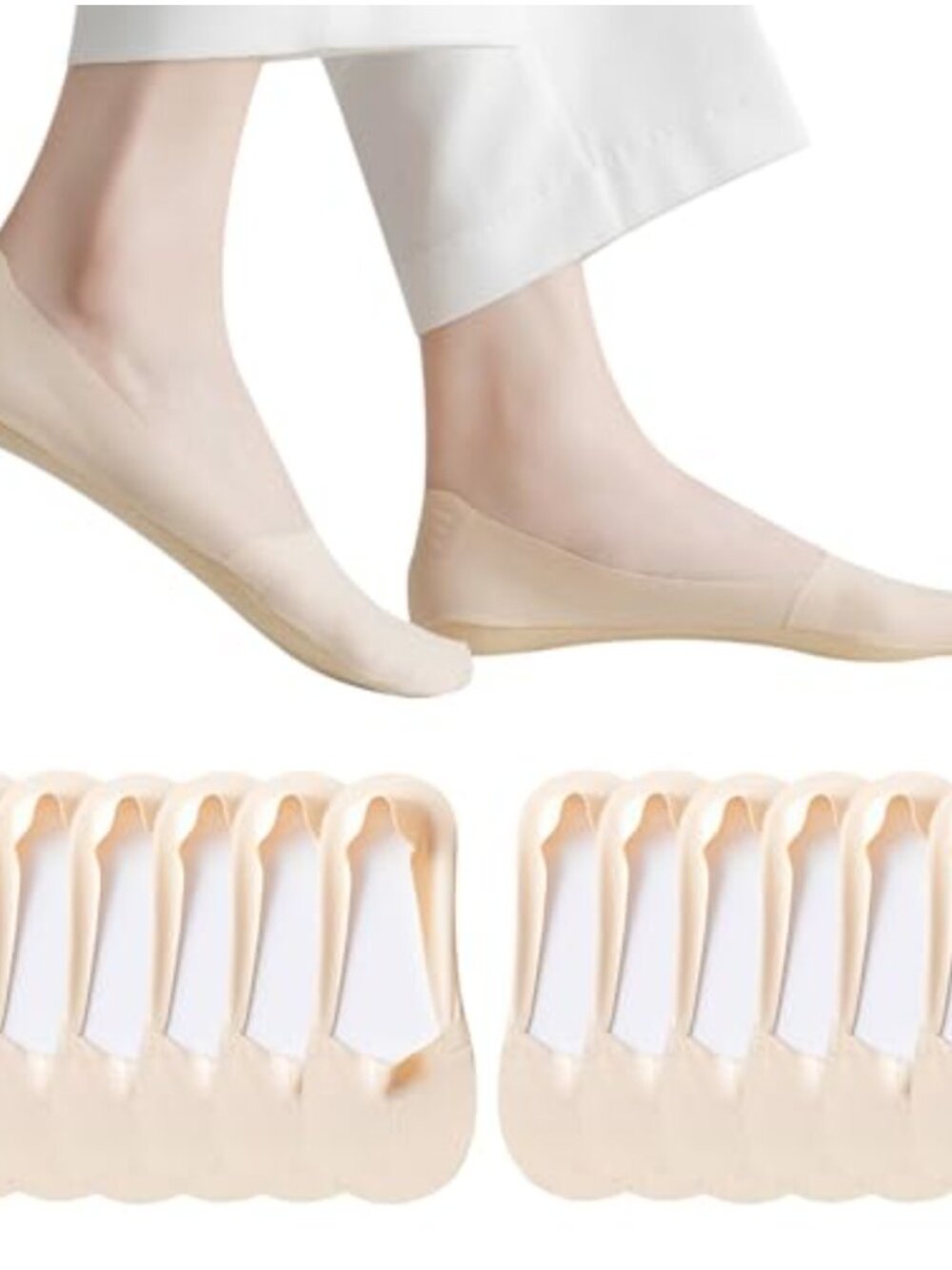 Thin No Show Socks Low Cut Liner Non Slip Invisible Hidden 6 Pairs